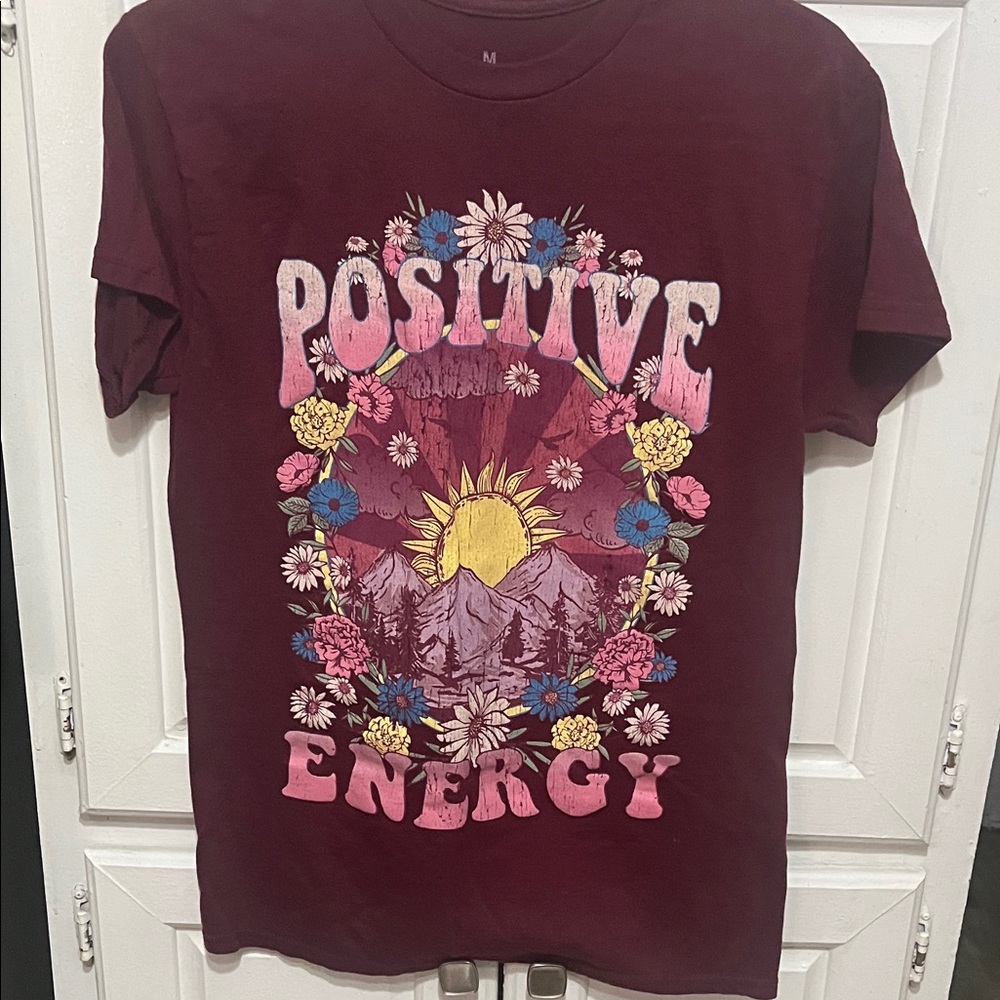 Positive Energy Graphic Tee - Maroon
